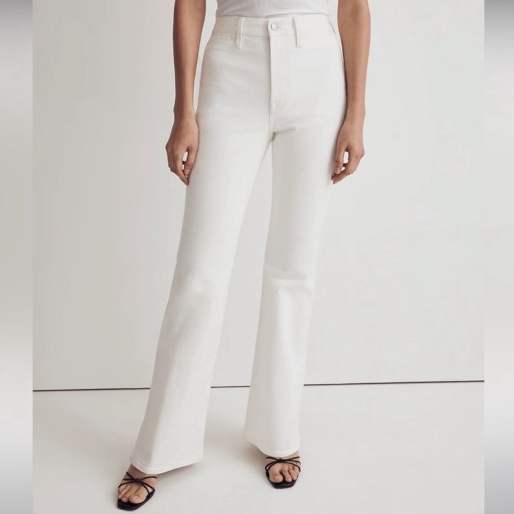 Madewell NWT The Perfect Vintage Flare Size 31 High Rise in Tile White